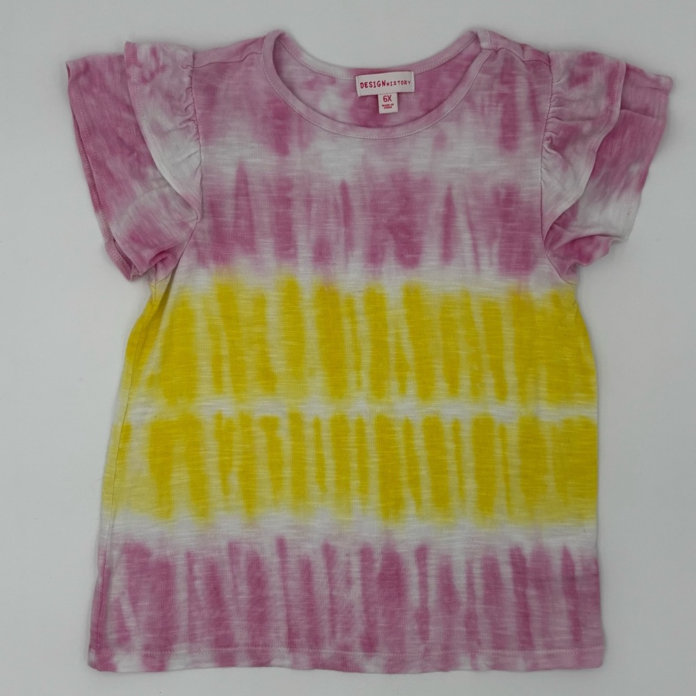 Design History Pink and Yellow Kids Tie-Dye Tee